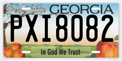 GA license plate PXI8082