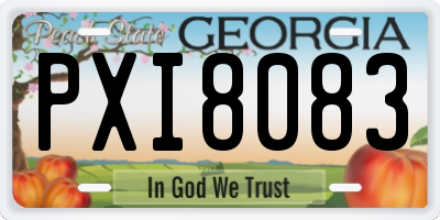GA license plate PXI8083