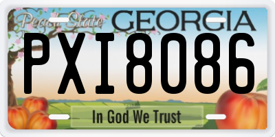 GA license plate PXI8086