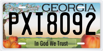 GA license plate PXI8092