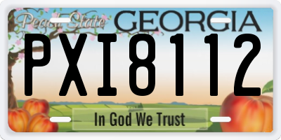 GA license plate PXI8112