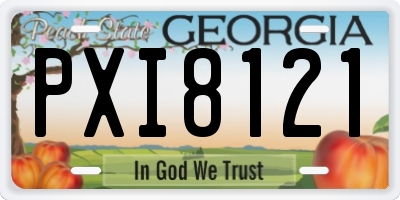 GA license plate PXI8121