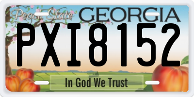 GA license plate PXI8152