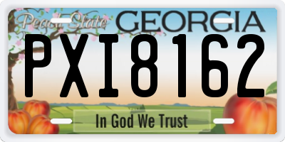 GA license plate PXI8162