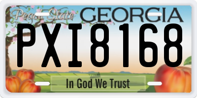 GA license plate PXI8168