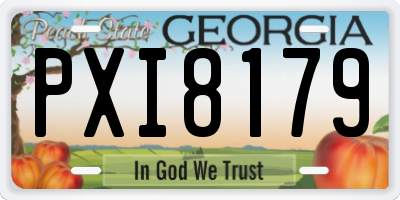 GA license plate PXI8179