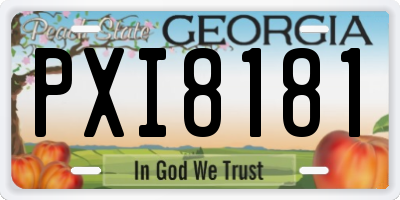 GA license plate PXI8181
