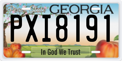 GA license plate PXI8191