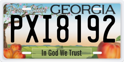 GA license plate PXI8192