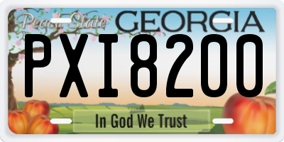 GA license plate PXI8200