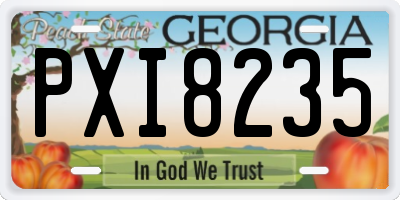 GA license plate PXI8235