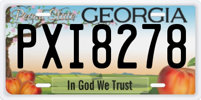 GA license plate PXI8278