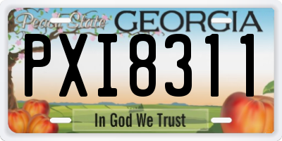 GA license plate PXI8311