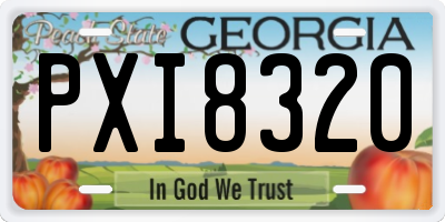 GA license plate PXI8320