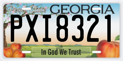 GA license plate PXI8321