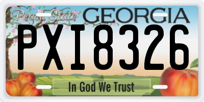 GA license plate PXI8326