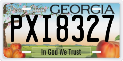 GA license plate PXI8327