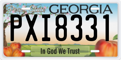 GA license plate PXI8331