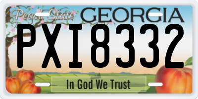 GA license plate PXI8332
