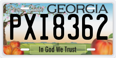 GA license plate PXI8362