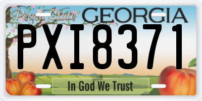GA license plate PXI8371