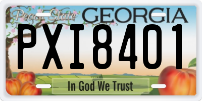 GA license plate PXI8401