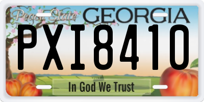 GA license plate PXI8410