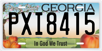 GA license plate PXI8415
