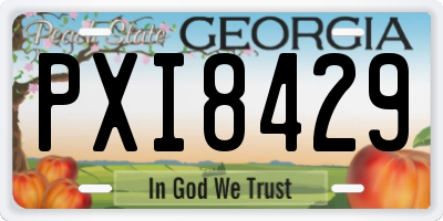 GA license plate PXI8429
