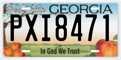 GA license plate PXI8471