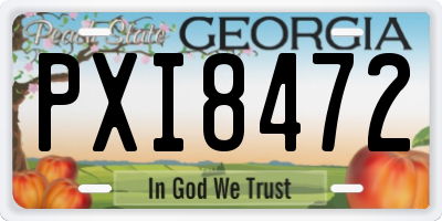 GA license plate PXI8472