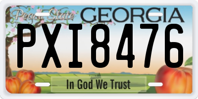 GA license plate PXI8476
