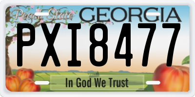 GA license plate PXI8477