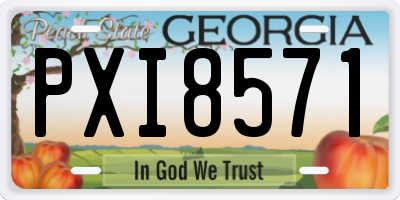 GA license plate PXI8571