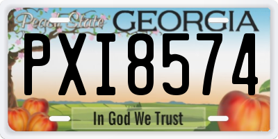 GA license plate PXI8574