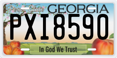 GA license plate PXI8590