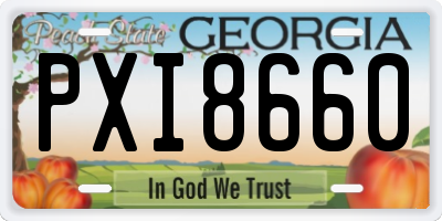 GA license plate PXI8660