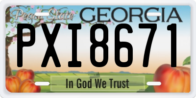 GA license plate PXI8671