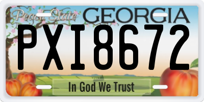 GA license plate PXI8672
