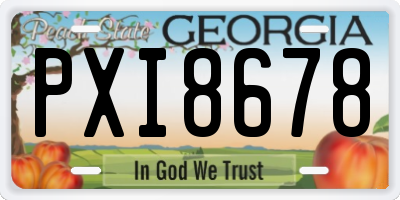 GA license plate PXI8678