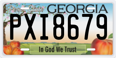 GA license plate PXI8679