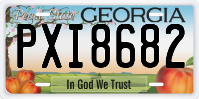 GA license plate PXI8682