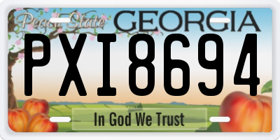 GA license plate PXI8694