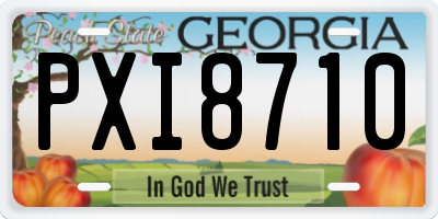 GA license plate PXI8710
