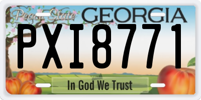 GA license plate PXI8771