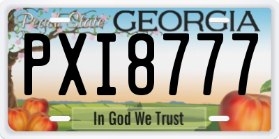 GA license plate PXI8777