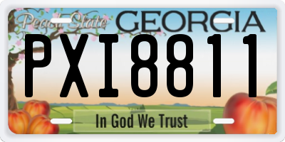 GA license plate PXI8811