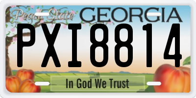 GA license plate PXI8814