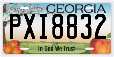 GA license plate PXI8832
