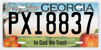 GA license plate PXI8837